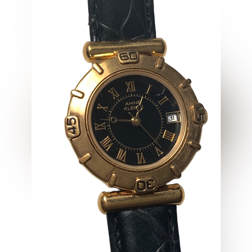 ANNE KLEIN II Water Resistant 100FT Swiss Movement Quartz Ladies Watch Leather